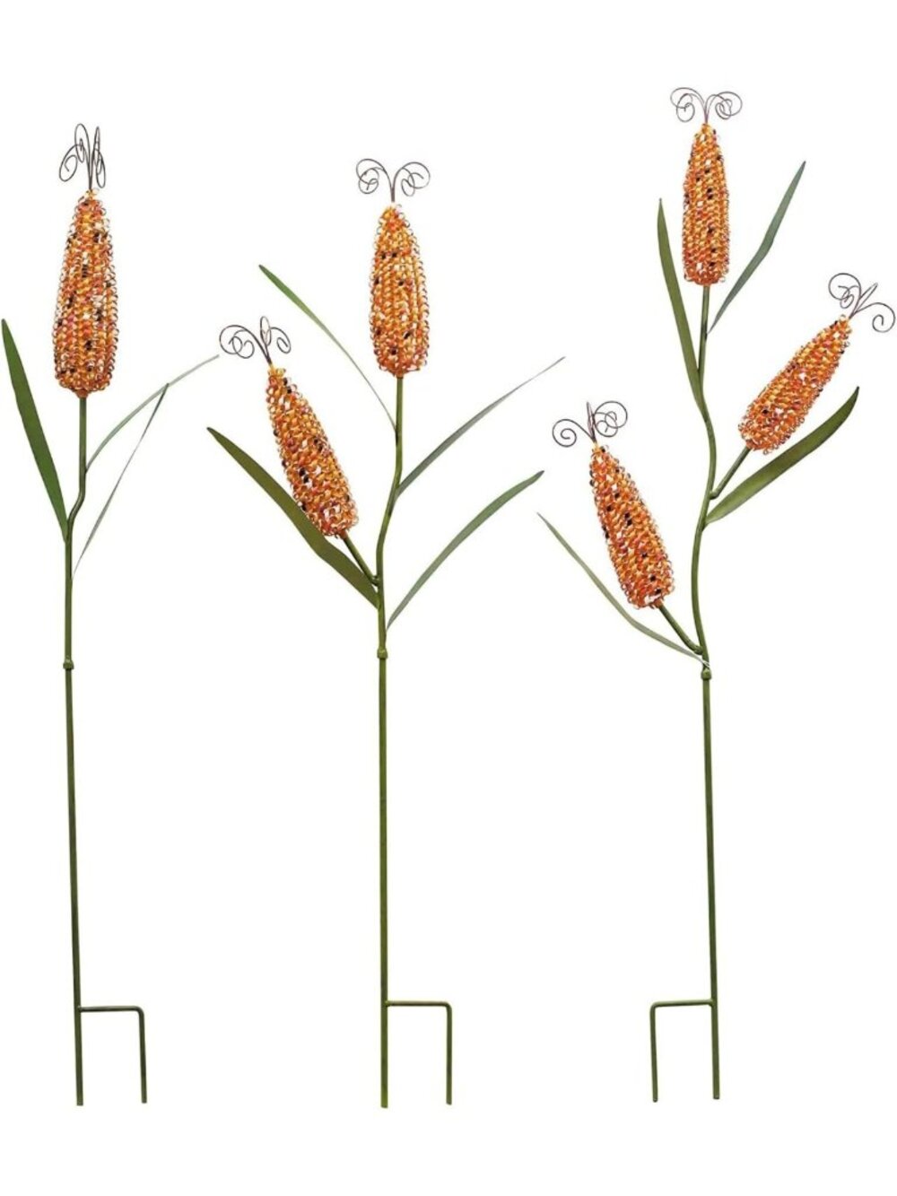 Decorative Metal Corn Garden Stake - Fall Outdoor Yard Decor for Autumn Charm
